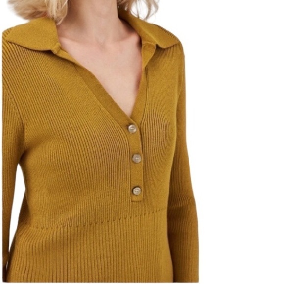 Adyson Parker Gray Knit Johnny Collar Sweater Size Large - Picture 2 of 10